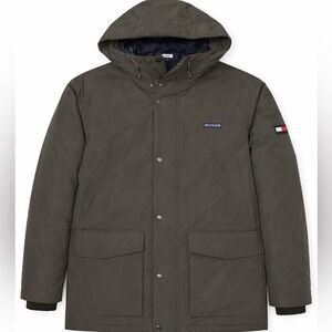 Tommy Hilfiger Olive Green Hooded Raincoat